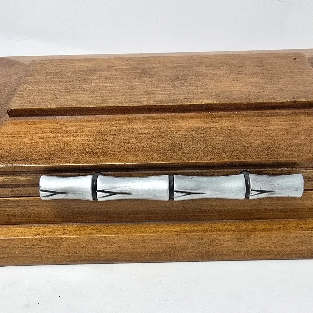 Vtg wooden casket style jewelry trinket box hinged oddity gothic dark‎ academia